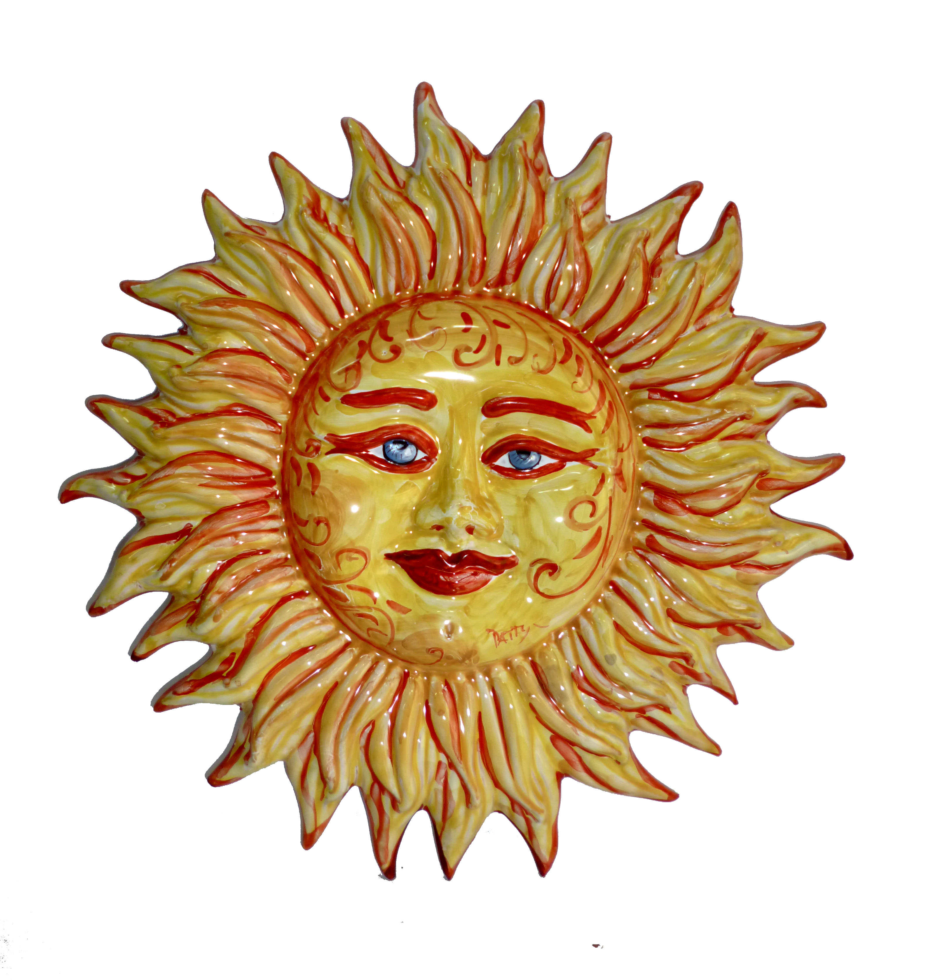 Medaglione a forma di sole, del diametro di 40 cm