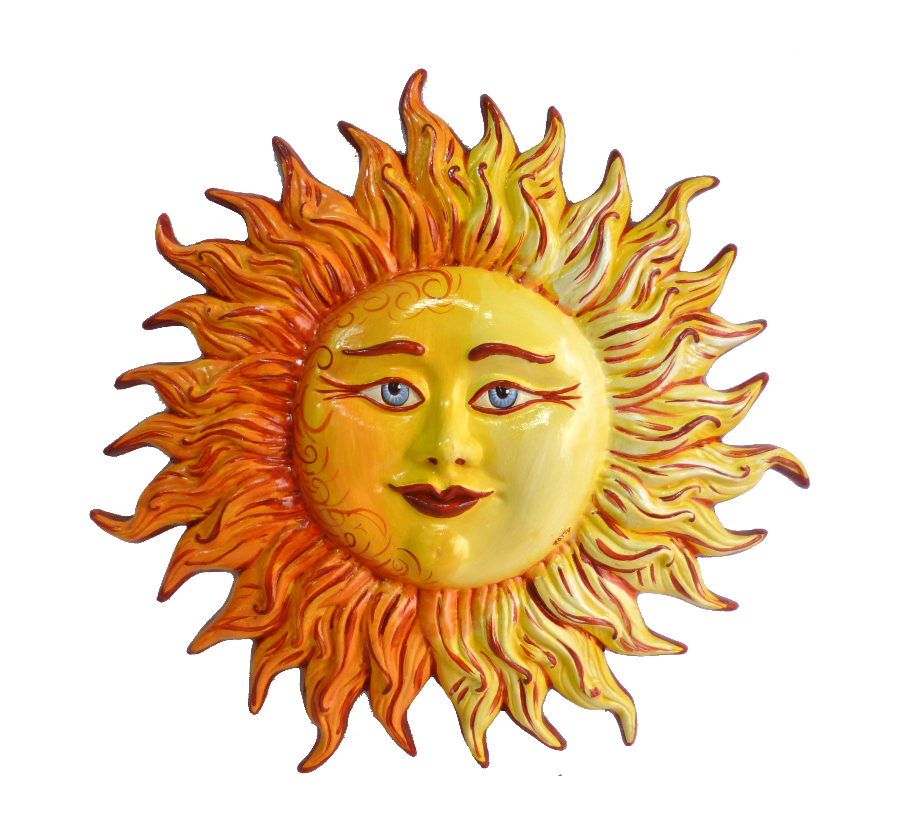 Medaglione a forma di sole, del diametro di 60 cm