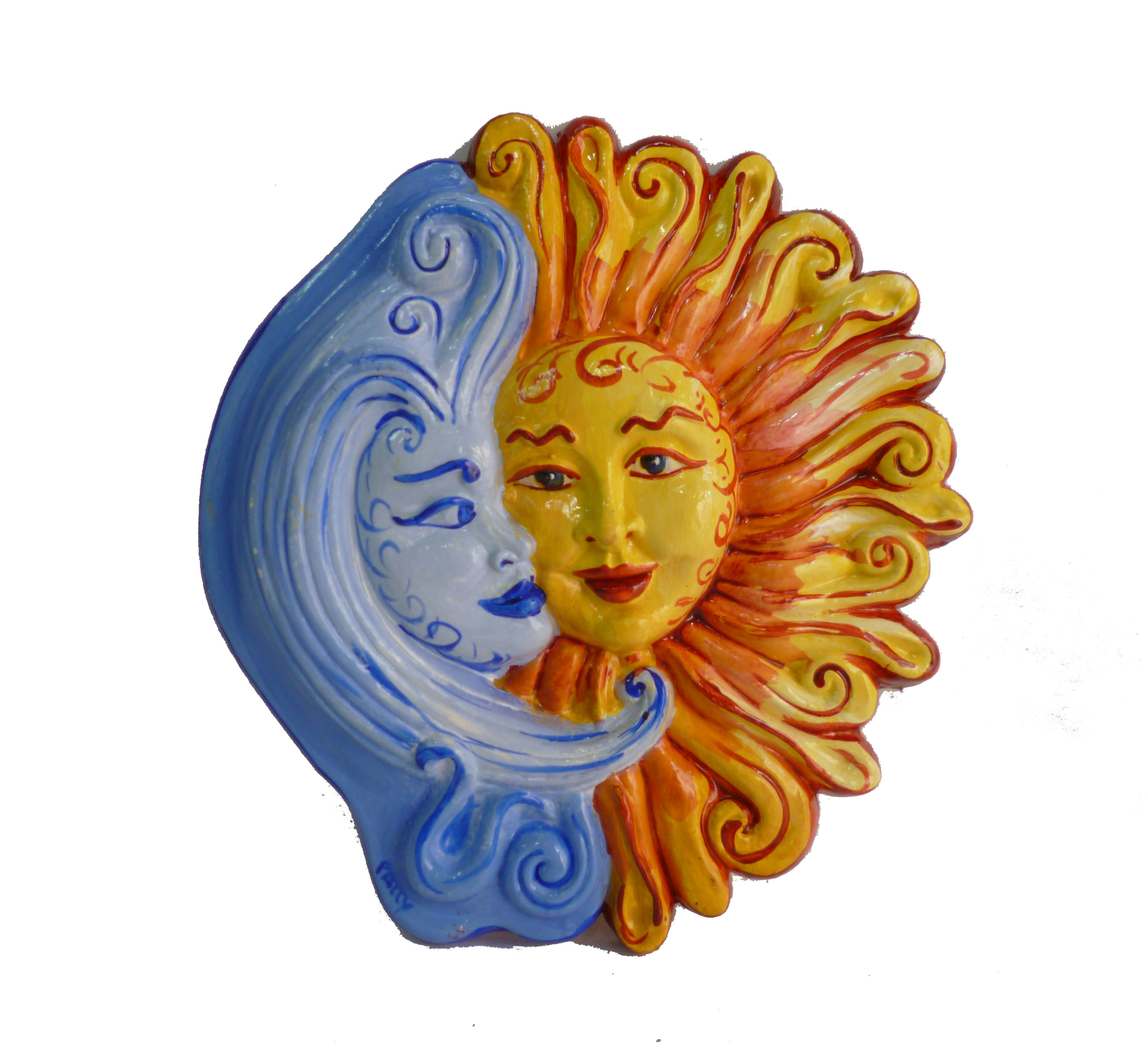 Medaglione che raffigura il sole e la luna