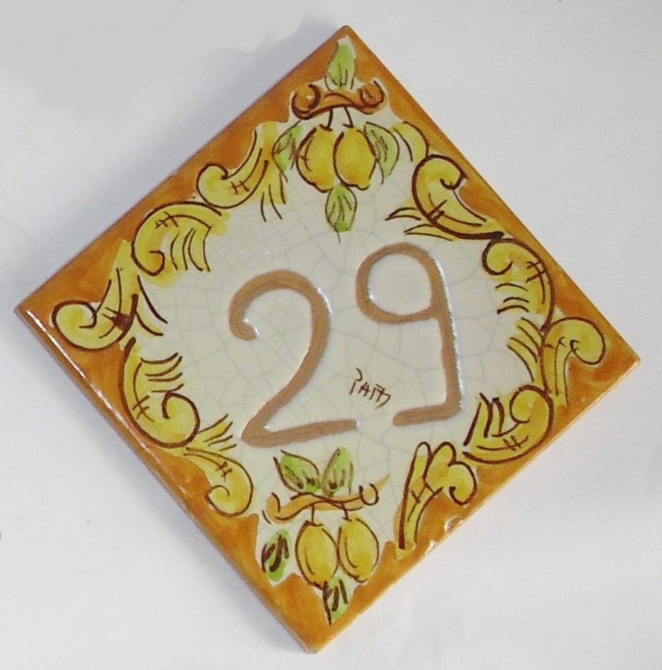 Piastrelle in Ceramica Artistica Siciliana - Numeri civici ed insegne