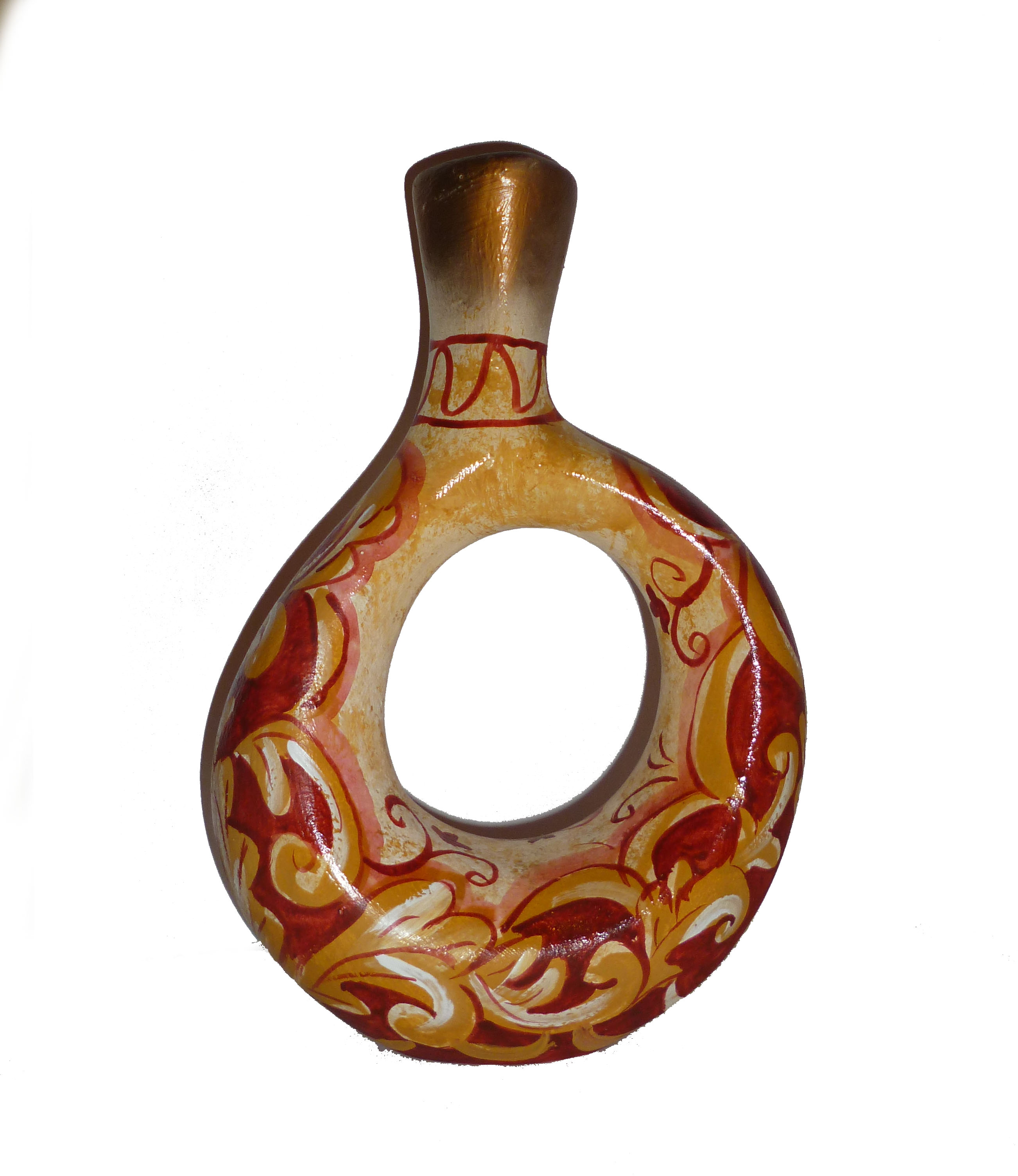 Bottiglia con buco, stile Girolamo Rosso, altezza 25 cm