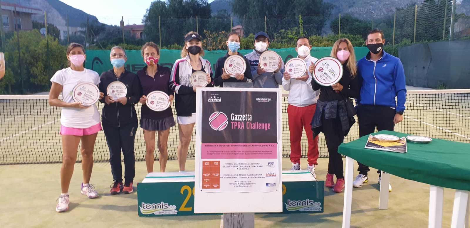 Gazzetta TPRA Challenge 2021 - Torneo di tennis organizzato da Tennis Club di Bagheria. I partecipanti sono stati premiati con dei piatti in ceramica artistica siciliana realizzati da Patrizia Di Piazza