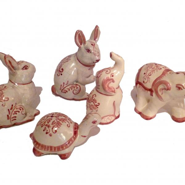 Animali vari: conigli, elefanti, tartaruga - Collezione Rosè
