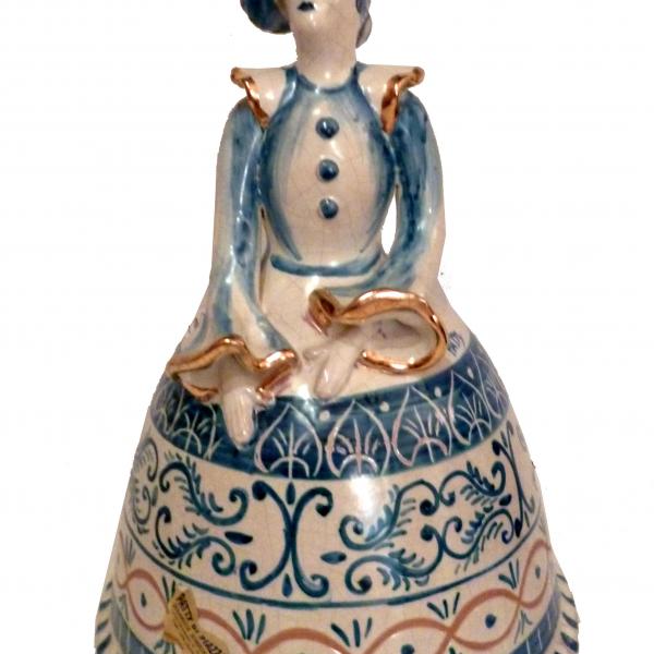 Bambola azzurra in stile anticato, dell'altezza di 34 cm