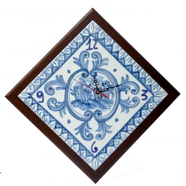 Orologio da parete, a forma di rombo, stile Azzurra Olanda