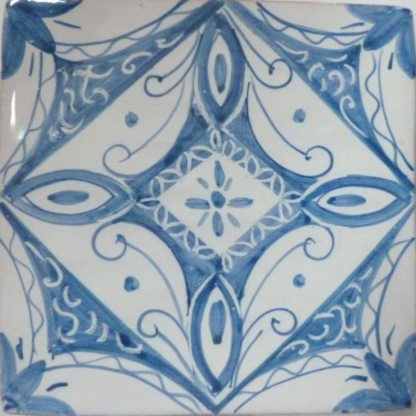 Piastrella 15x15, decori di colore azzurro