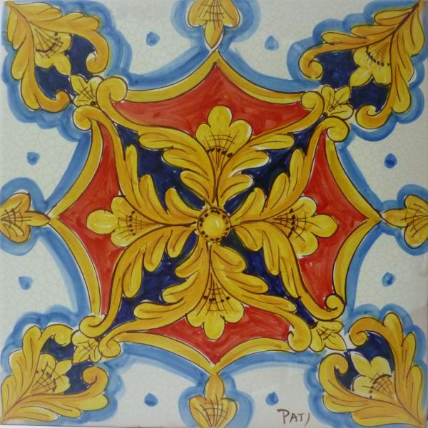 Piastrella 40x40, colori giallo, rosso, blu